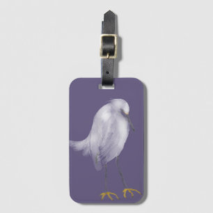 Etiqueta De Bagagem Ereal Snowy Egret