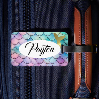 Etiqueta De Bagagem Escalas de Sereia de Pastel