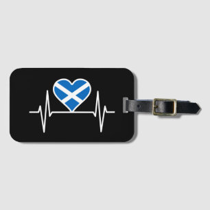 Etiqueta De Bagagem Escócia - Scotland Flag Heartbeat