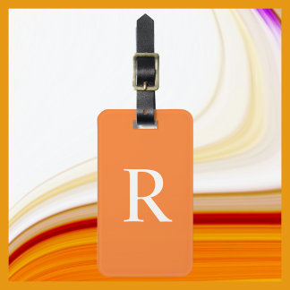 Etiqueta De Bagagem ESCOLHA A COR OU A Bag do Monograma Laranja