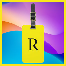 Etiqueta De Bagagem ESCOLHA A COR ou Bag Monograma Amarelo e Preto