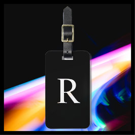 Etiqueta De Bagagem ESCOLHA COR ou Bag Monograma Preto e Branco