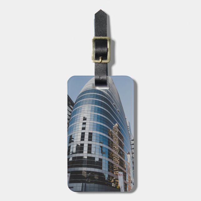 Etiqueta De Bagagem Escrapão de vidro do Dubai (Frente Vertical)