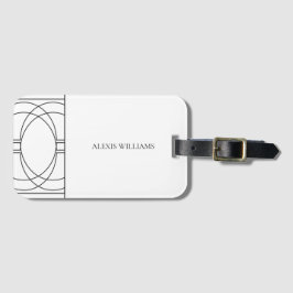 Etiqueta De Bagagem Escrito Branco E Preto Minimalista Moderno