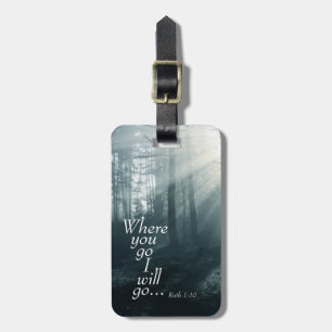 Etiqueta De Bagagem Escritura Ruth 1:16, onde você vai eu vou personal