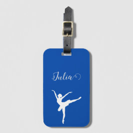 Etiqueta De Bagagem esmerina silhouette cobalt azul & branco