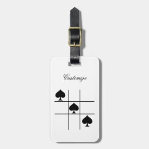 Etiqueta De Bagagem Espadas Pretas Tic Tac Toe Thunder_Cove