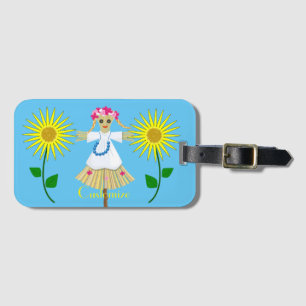 Etiqueta De Bagagem Espantalho Loirinho de Tranças Fofo