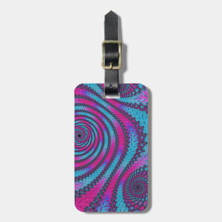 Etiqueta De Bagagem Espiral Magenta e Ciano