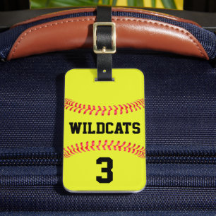 Etiqueta De Bagagem Esporte do nome da equipe do softball de Fastpitch