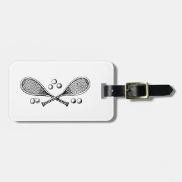 Etiqueta De Bagagem Esportes Vintage Cruzando Tênis Racquet Tênis Ball