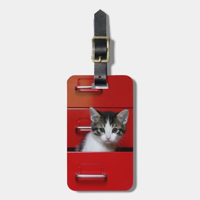 Etiqueta De Bagagem Espreitar do gatinho (Frente Vertical)