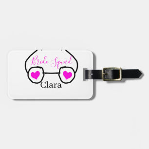 Etiqueta De Bagagem Esquadra de noiva óculos de natação rosa preto cor