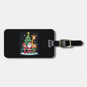 Etiqueta De Bagagem Esquadrão de Natal Girafa do Papai Noel Duende Dab