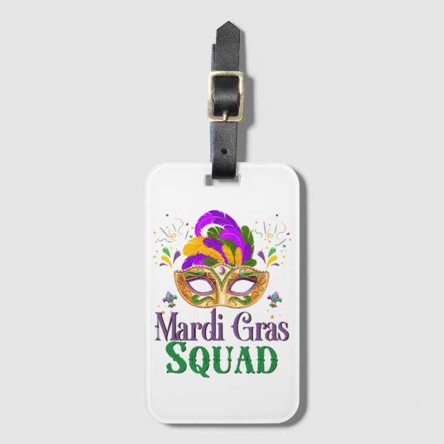 Etiqueta De Bagagem Esquadrão do Mardi Gras (Frente Vertical)