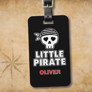 Etiqueta De Bagagem Esqueleto Fofo Pirata Pequeno Personalizado