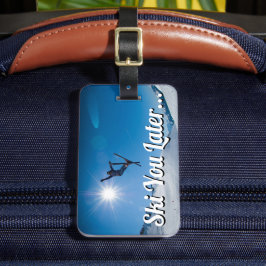Etiqueta De Bagagem Esqui Engraçado Personalizado | VIAGEM