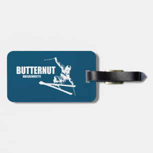 Etiqueta De Bagagem Esquiador de Esqui de Butternut