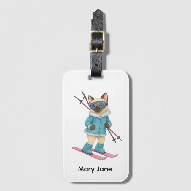 Etiqueta De Bagagem Esquiar para festa de despedida de solteira amante (Frente Vertical)