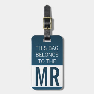 Etiqueta De Bagagem Esta bolsa pertence ao MR em azul