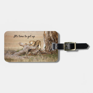 Etiqueta De Bagagem Está na hora de levantar a foto do Leão com o te