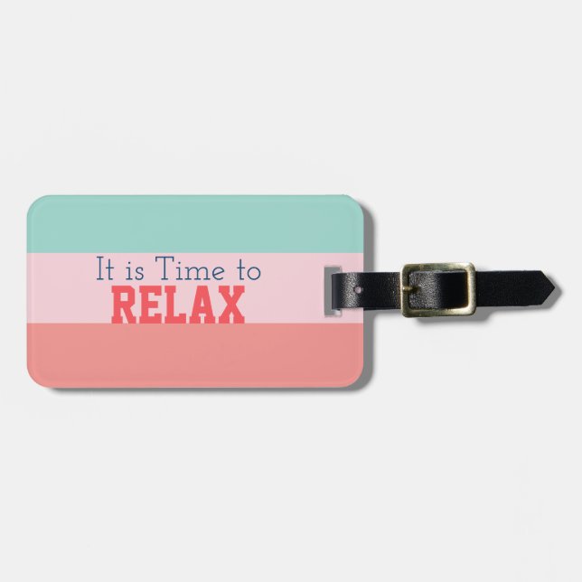 Etiqueta De Bagagem "Está na hora de relaxar" (Frente Horizontal)