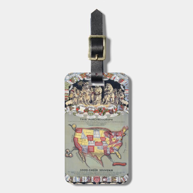 Etiqueta De Bagagem ESTA PORCINEOGRAFIA, c1876 (Frente Vertical)