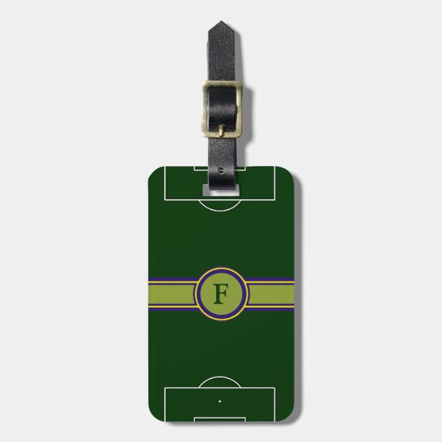 Etiqueta De Bagagem estádio de futebol verde personalizado (Frente Vertical)