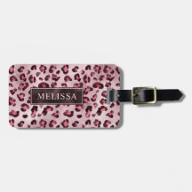 Estampa Animal Leopardo Rosa Com Folha Falsa E Nom