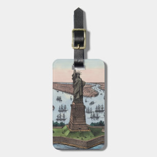 Etiqueta De Bagagem Estátua da Liberdade Vintage 1885 Porto de NYC Art