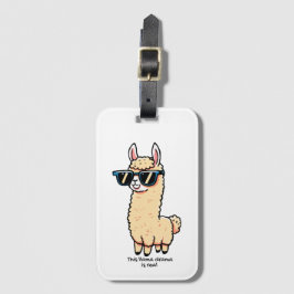 Etiqueta De Bagagem Este Llama Drama é uma pose esquisita em óculos es