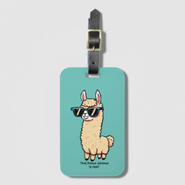 Etiqueta De Bagagem Este Llama Drama é uma pose esquisita em óculos es