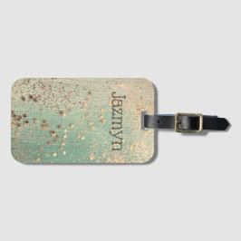 Etiqueta De Bagagem Esteira da Glittery em Mar Verde Personalizada