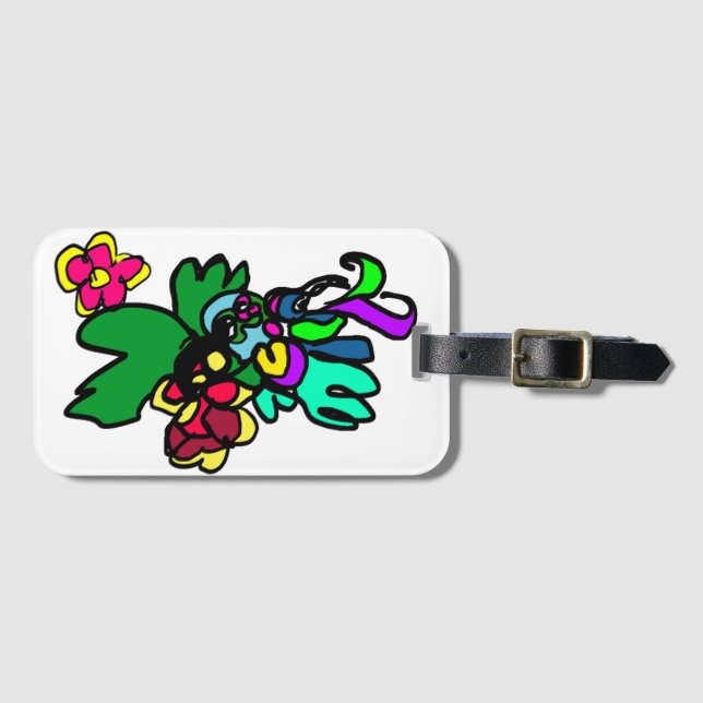 Etiqueta De Bagagem estilo beija-flor  (Frente Horizontal)