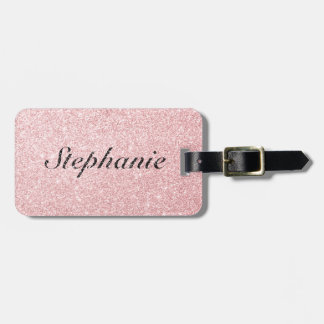 Etiqueta De Bagagem Estilo de Miniatura Rosa de Nome Personalizado