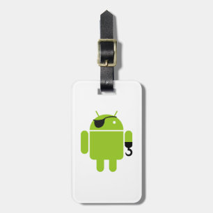Etiqueta De Bagagem Estilo de Pirata de Robô Android