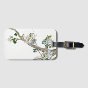 Etiqueta De Bagagem Estilo Floral Asiático Vintage Cores de Pastel