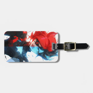 Etiqueta De Bagagem Estilo Gado de Gelo Vermelho Azul