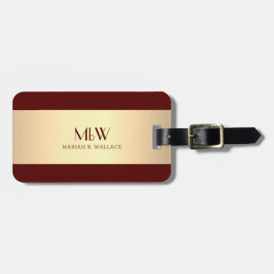 Etiqueta De Bagagem Estilo Metálico Moderno Inicial Personalizado