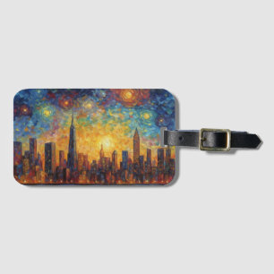 Etiqueta De Bagagem estilo Nova Iorque Skyline van Gogh