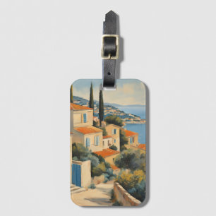 Etiqueta De Bagagem Estilo Vintage Cote D'Azur French Viagem Watercolo