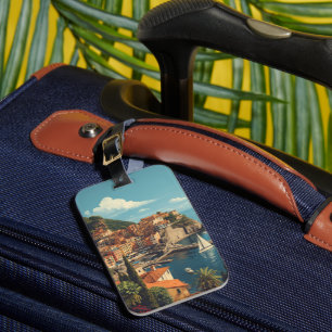 Etiqueta De Bagagem Estilo Vintage Portofino Genova Itália