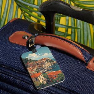 Etiqueta De Bagagem Estilo Vintage Portofino Genova Itália