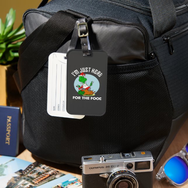 Etiqueta De Bagagem Estou aqui pela comida (Frente e Verso)