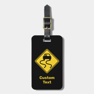 Etiqueta De Bagagem Estrada Slippery quando úmida