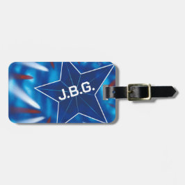 Etiqueta De Bagagem Estrela Vermelha Branca e Azul