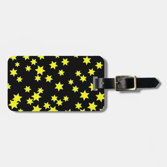 Etiqueta De Bagagem Estrelas Amarelas (Frente Horizontal)