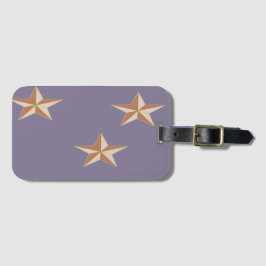 Etiqueta De Bagagem estrelas castanhas em roxo