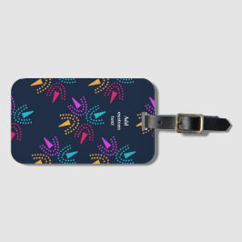 Etiqueta De Bagagem estrelas coloridas modernas - azul marinho