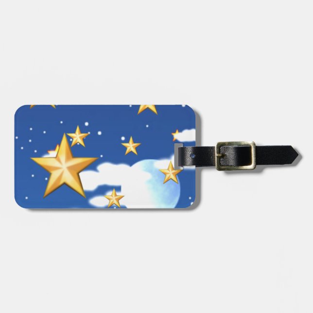Etiqueta De Bagagem Estrelas Douradas - (Frente Horizontal)